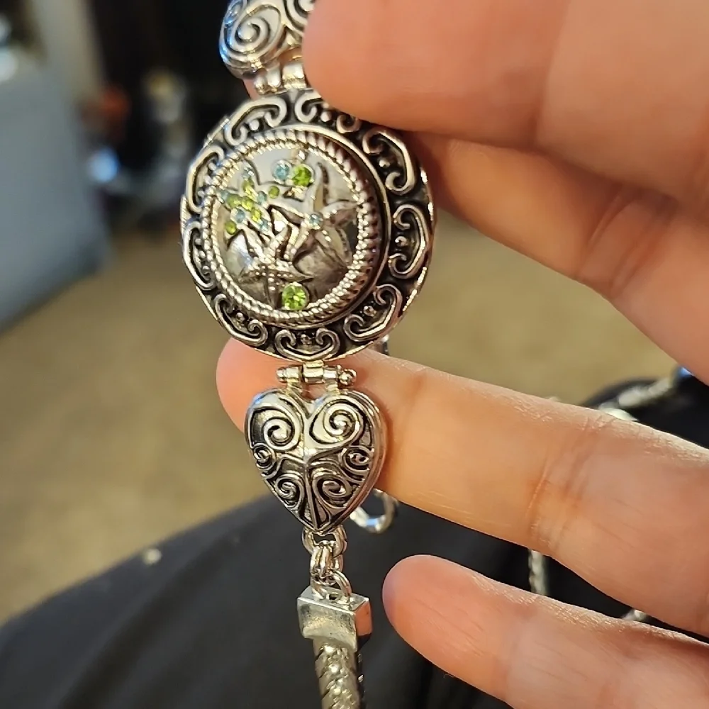 Chic Silver and Blue Snap Bracelet Collection - Picture 7 of 7